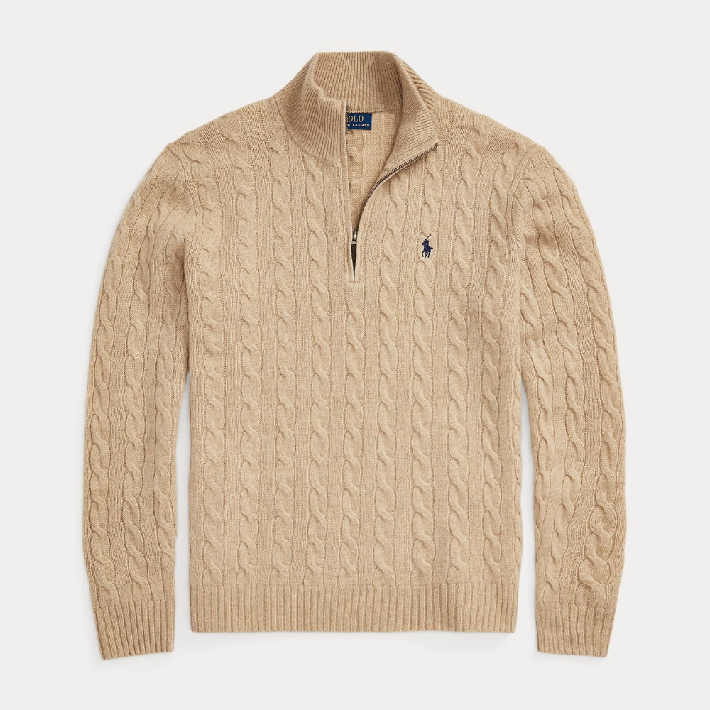 Men’s Classic Cable-Knit Quarter-Zip Sweater - Buy 1, 2nd Included