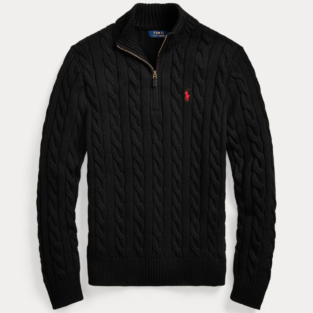 Men’s Classic Cable-Knit Quarter-Zip Sweater - Buy 1, 2nd Included